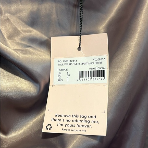 Purple Satin Wrap Skirt - Picture 2 of 2